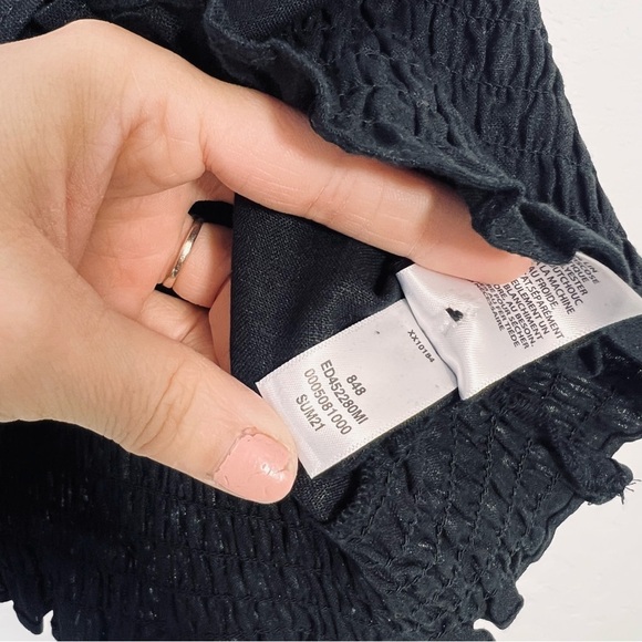 Open Edit Linen Black Blouse Large - Picture 4 of 4